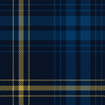Blue And Yellow Scottish Tartan Plaid Pattern Fabric Swatch