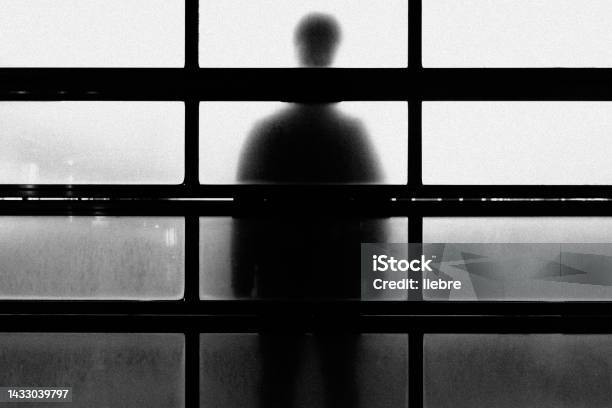 HD wallpaper: silhouette of person standing against windowpane