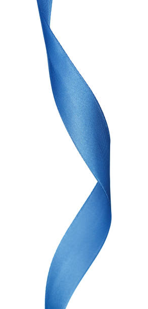 istock Dark blue satin ribbon isolated on white background 1433040753