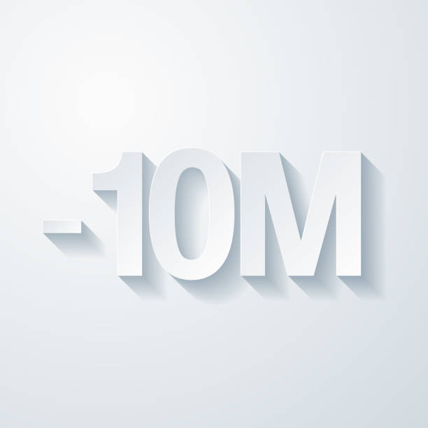 istock -10M, Minus ten million. Icon with paper cut effect on blank background 1433041169