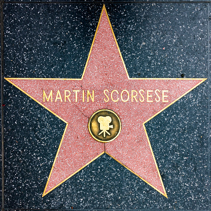 Los Angeles, USA - March 5, 2019: closeup of Star on the Hollywood Walk of Fame for Martin Scorsese.