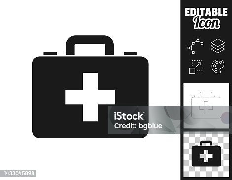 istock Medical case - First aid kit. Icon for design. Easily editable 1433045898