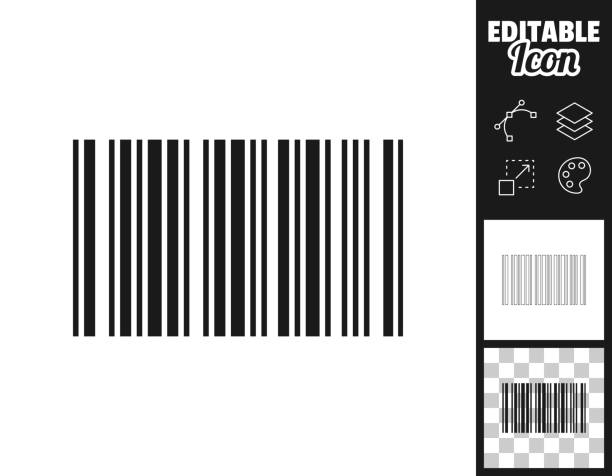Bar code. Icon for design. Easily editable Icon of "Bar code" for your own design. Three icons with editable stroke included in the bundle: - One black icon on a white background. - One line icon with only a thin black outline in a line art style (you can adjust the stroke weight as you want). - One icon on a blank transparent background (for change background or texture). The layers are named to facilitate your customization. Vector Illustration (EPS file, well layered and grouped). Easy to edit, manipulate, resize or colorize. Vector and Jpeg file of different sizes. bar code stock illustrations