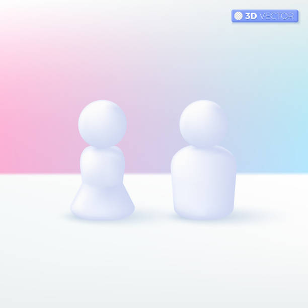 istock Human personal icon symbols. group of people, staff figure, profile badge, avatar. 3D vector isolated illustration design. Cartoon pastel Minimal style. You can used for mobile app, ux, ui, print ad. 1433047311