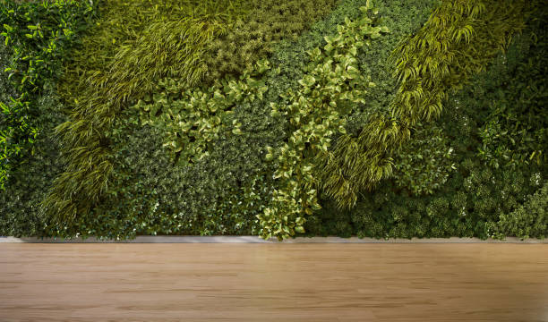 istock Vertical Green Wall in a living room interior, 3d render 1433047388