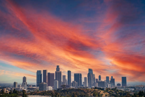 istock Los Angeles downtown skyline epic sky 1433047861