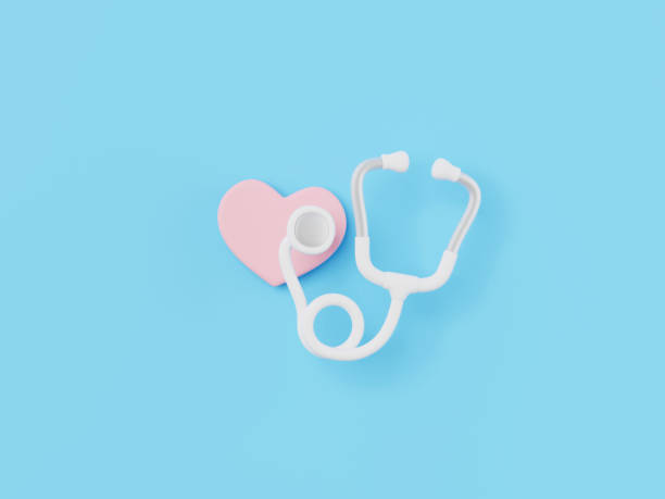 istock 3d icon render of stethoscope and heart shape. 1433049079