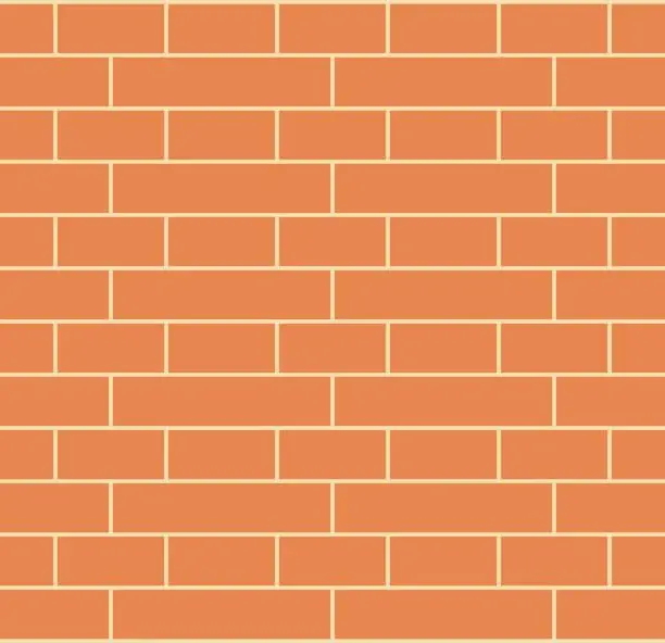 Vector illustration of red brick wall, brick bond, vector, seamless pattern