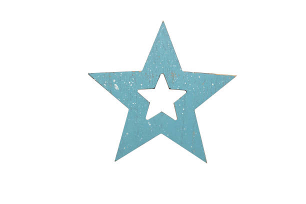 Christmas tree stars decorations isolated on white background.