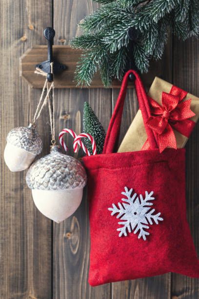 istock Hanging Christmas decor with various ornaments, decoration. 1433058439