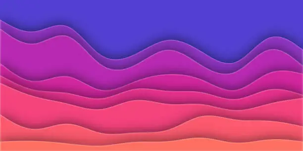 Vector illustration of Background with waves and shadow effects