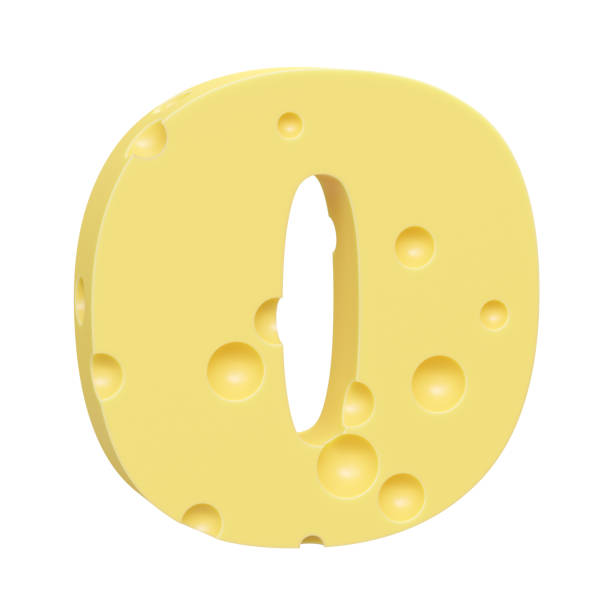 istock Cheese font O letter. Uppercase letter O. 3D render isolated on clean white background. 1433059849
