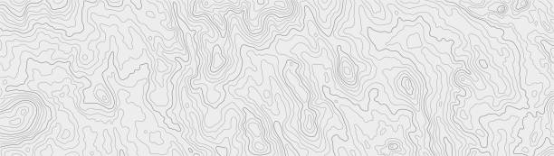 шаблоны топографических карт, топографическая карта линий. наружный векторный фон, редактируемый обводка - topography map contour drawing outline stock illustrations