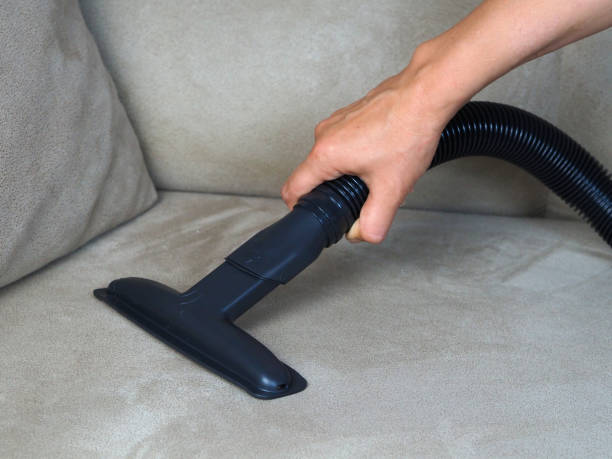 istock Professionally nozzle releasing sofa pillow from dust 1433061371