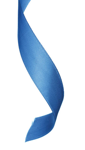 istock Dark blue satin ribbon isolated on white background 1433061874