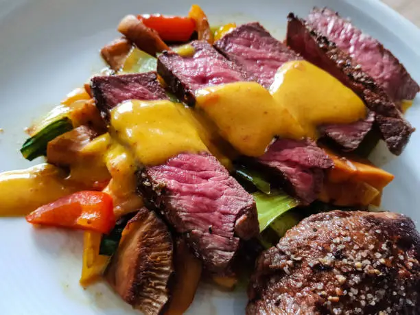 Fillet steak with herbs and spices