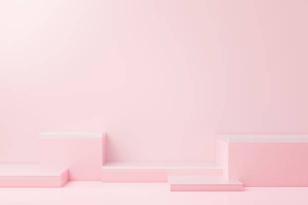 istock 3d render abstract display podium platform for  product presentation and advertising. Minimal scene backdrop with clean design. Vacant pedestal for mock up. Empty stage with pastel color for cosmetic. 1433063838
