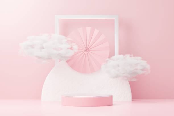 istock 3d render abstract display podium platform for  product presentation and advertising. Minimal scene backdrop with clean design. Vacant pedestal for mock up. Empty stage with pastel color for cosmetic. 1433064002