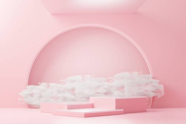 istock 3d render abstract display podium platform for  product presentation and advertising. Minimal scene backdrop with clean design. Vacant pedestal for mock up. Empty stage with pastel color for cosmetic. 1433064168