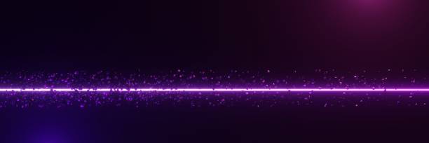 3d render of RGB neon light on darkness background. Abstract Laser lines show at night. Ultraviolet spectrum beam scene