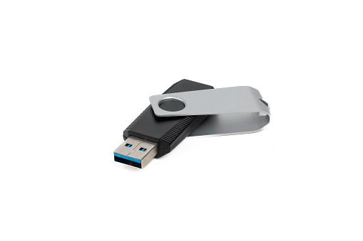 USB flash memory device isolated on white background