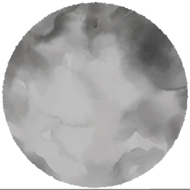 istock A large gray watercolor moon. Mystical watercolor 1433069688