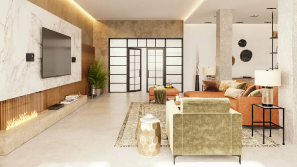 istock Modern apartment living room interior 1433072671