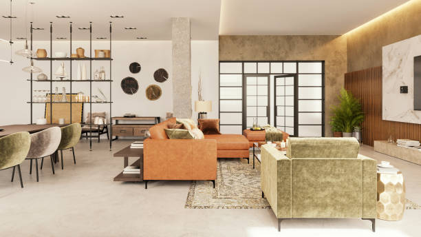 istock Modern apartment living room interior 1433072679