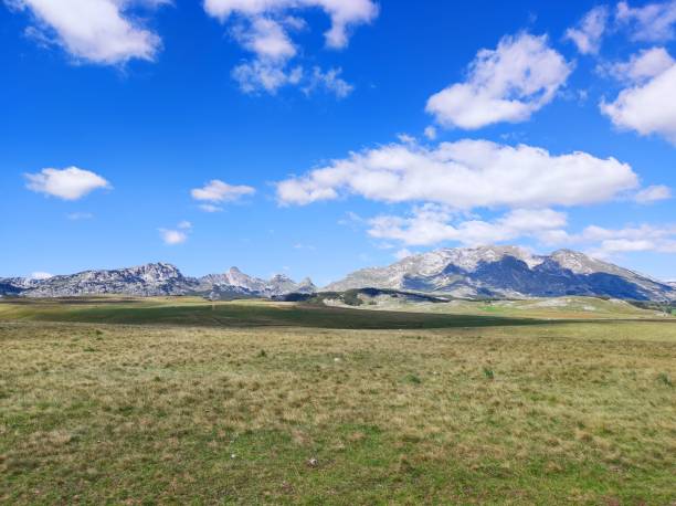 istock Scenic view of beautiful high mountains on a sunny day 1433074650