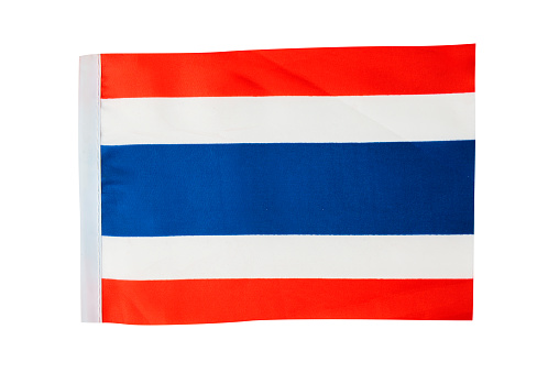Thailand's national flag isolated over white background