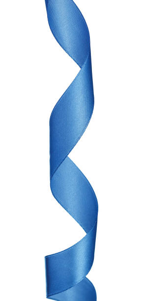 istock Dark blue satin ribbon isolated on white background 1433076277