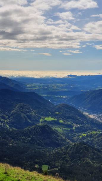 istock Vertical shot over a mountain of beautiful hills under cloudy sky 1433076990