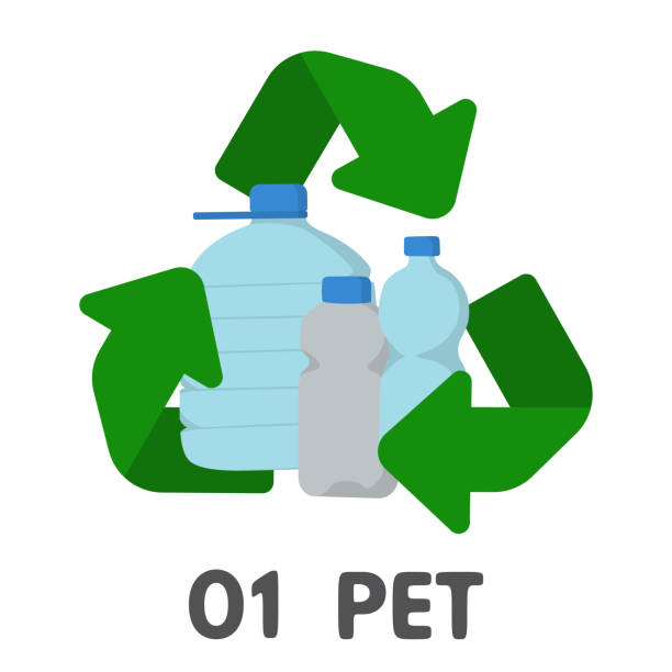 Ilustración de Símbolo De Reciclaje De Plástico Botellas Para Agua Potable  y más Vectores Libres de Derechos de Agua - iStock