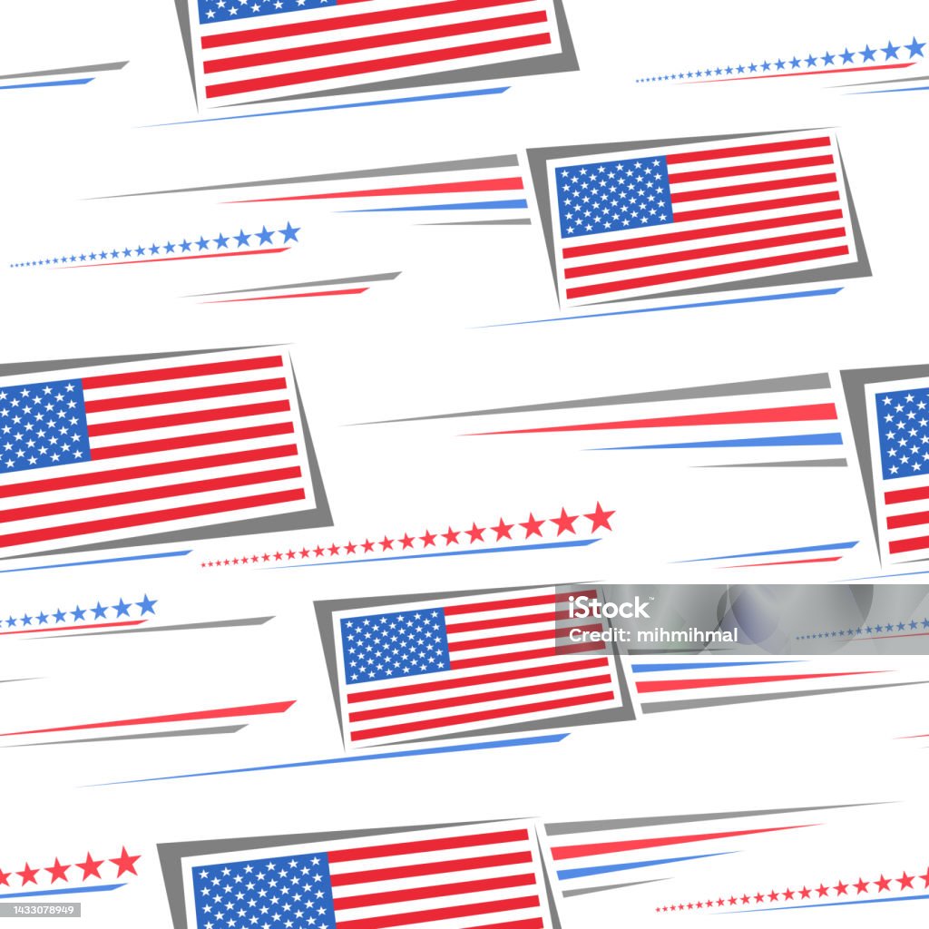 Red Flag Abstract Patterns Vector American Flags Seamless Pattern Stock Illustration - Download ...