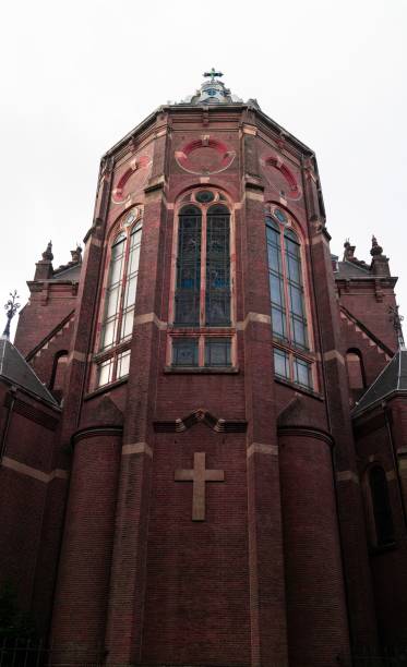 istock Low angle view of church building facade in Amsterdam 1433080448