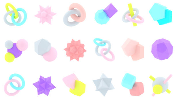 3d shapes set. Geometric objects collection. Simple. Abstract design. Flying geometric shapes. Trendy modern illustration. 3d rendering. Stylish concept. Shapes isolated on white. Minimal style.