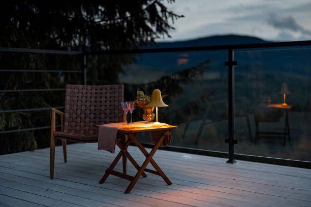 istock Spacious and cozy terrace highly in mountains 1433080801
