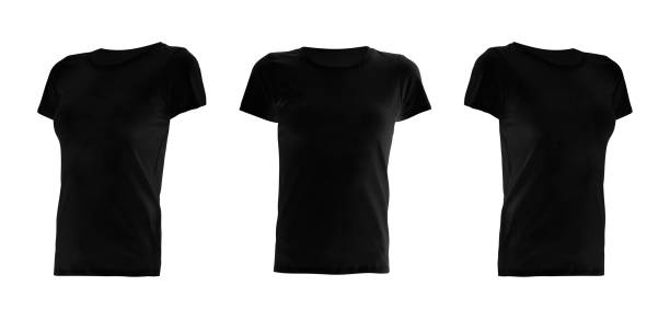istock Black T-shirts isolated on white 1433081933