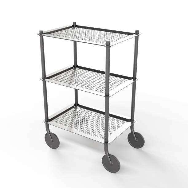 istock Black service trolley isolated in white background 1433082755