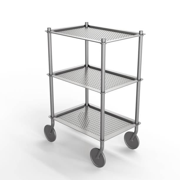 istock Black service trolley isolated in white background 1433082757