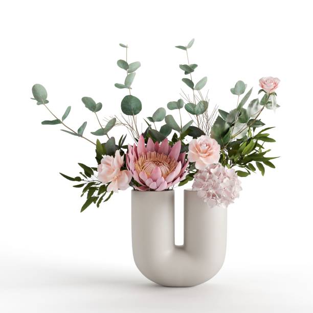 istock White kink vase with flowers isolated in white background 1433082776
