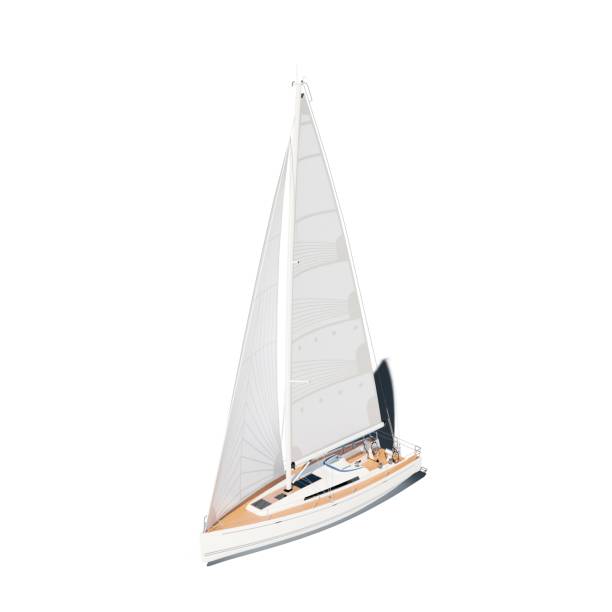 istock 3D rendering of a white boat isolated on the white background 1433083510