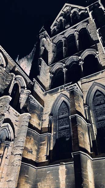 istock Low angle shot of an old cathedral church 1433084284