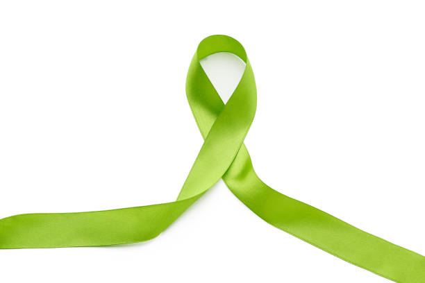 istock Green ribbon border isolated on white background close up 1433085253