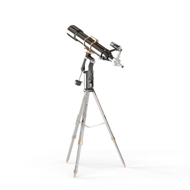 istock Closeup of a telecope against a white background 1433085363
