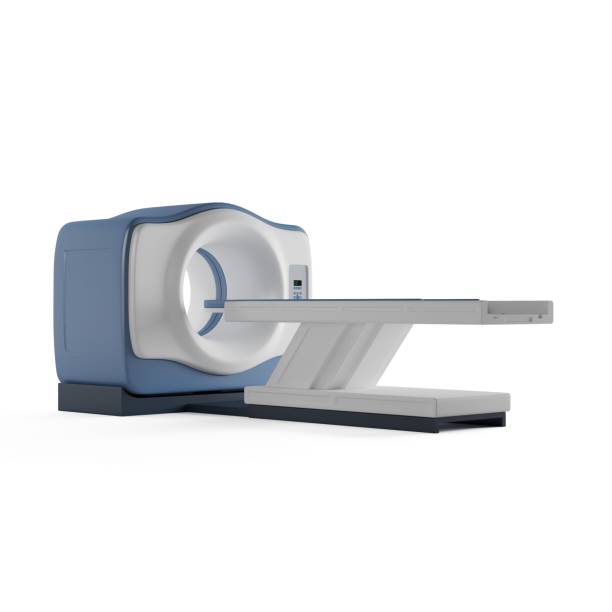 istock Closeup of a CT scanner against a white background 1433085366