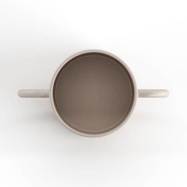 istock Rendered, sand colored mug with handles on each side on a white background 1433088862