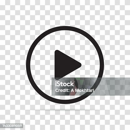 istock Play button icon on a transparent background. 1433089059
