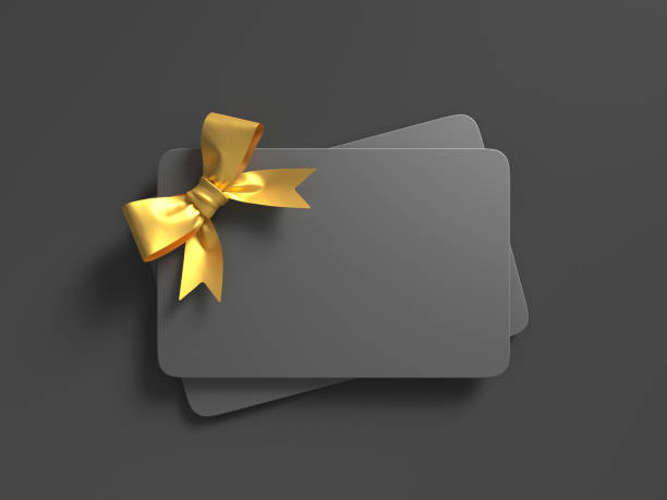 istock Black Gift Cards With Golden Bow 1433089626