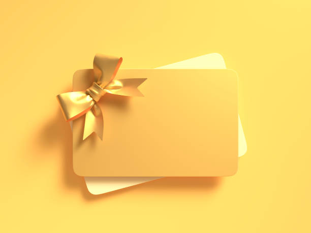 istock Gold Gift Cards With Golden Bow 1433089630